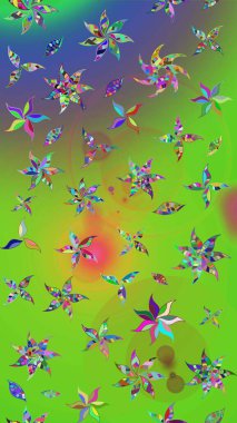 Robot resim. Çiçekli bahar çiçekleri. Motley illüstrasyonu. Küçük renkli çiçekler. Küçük çiçekte güzel bir desen. Moda baskıları için zarif bir şablon.