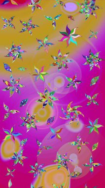 Küçük renkli çiçekler. Çiçekli bahar çiçekleri. Robot resim. Moda baskıları için zarif bir şablon. Küçük çiçekte güzel bir desen. Motley illüstrasyonu.