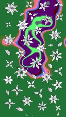 Çiçek deseni. Raster güzel kumaş deseni çiziyor. Düz Çiçek Elementleri Tasarımı. Renkli Bahar Teması çizim şablonu.