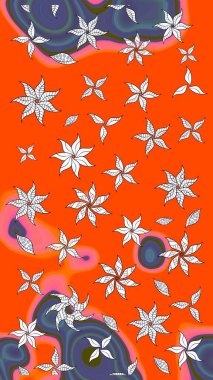 Raster illüstrasyonu. Tekstil veya kitap kapakları, imalat, duvar kağıtları, baskı, hediye paketi ve yapıştırma kitabı için çiçek eskizi geçmişi. Küçük ölçekli çiçeklerdeki basit sevimli desen.