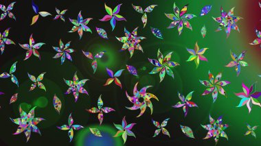 Hediye ambalaj kağıdı, tebrik kartları, posterler ve pankart tasarımı. Raster düz çiçek çizim deseni. Gri ve yeşil renkte çiçekler.