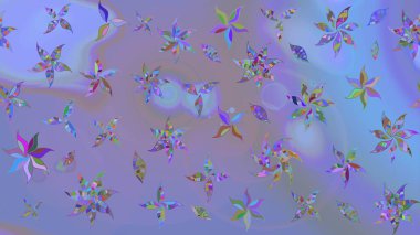 Raster illüstrasyonu. Küçük çiçekli şirin bir desen. Çiçek ve yapraklı çiçek deseni.