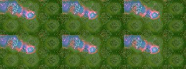 Renkli grunge, koyu yeşil, mavi ve nötr çiçeklerle soyut bir arka plan oluşturur. Parmak izi, kumaş, duvar kâğıdı, tekstil için raster dokusu. İşlemeli çiçek desenli..