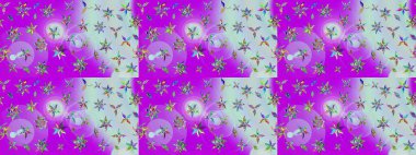 Raster illüstrasyonu. Tropik çiçek desenleri. Mor ve nötr renkte çiçekler.