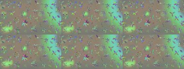 Gri ve bej renkli çiçekler. Düz Çiçek Elementleri Tasarımı. Renkli Yaz Temalı eskiz kalıbı. Raster illüstrasyonunda çiçek deseni çizimi.