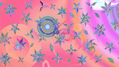 Pembe ve nötr renklerde çiçekler. Düz Çiçek Elementleri Tasarımı. Renkli Yaz Temalı eskiz kalıbı. Sevimli çiçek raster deseni.