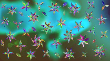 Düz Çiçek Elementleri Tasarımı. Çocuk stili. Çiçekli eskiz arkaplanı. Renkli Bahar Teması çizim şablonu.