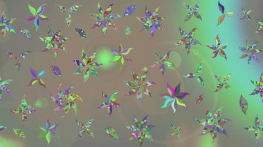 Çiçekli çiçek deseni, suluboya. Düz Çiçek Elementleri Tasarım Raster illüstrasyonu. Gri ve bej renkli çiçekler. Renkli Bahar Teması çizim şablonu.