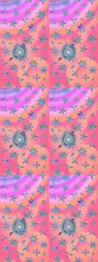 Raster illüstrasyonu. Flower eskiz arka planı. Çiçek deseni. Şatafatlı bahar bahçesi dokusu.