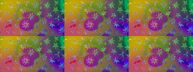 Raster illustration. Floral pattern. Flourish ornamental spring garden texture. Flower sketch background.