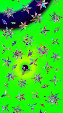 Renkli Bahar Teması eskiz kalıbı. Raster Şirin kumaş deseni. Eskiz klasiği. Düz Çiçek Elementleri Tasarımı.