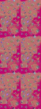 Çiçekli çiçek deseni, suluboya. Raster deseni. Küçük çiçekte güzel bir çiçek deseni..