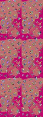 Çiçekli çiçek deseni, suluboya. Raster deseni. Küçük çiçekte güzel bir çiçek deseni..