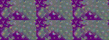 Düz Çiçek Elementleri Tasarımı. Renkli Bahar Teması eskiz kalıbı. Parlak arkaplan eskiz desenli çiçekli fantezi tasarımı.