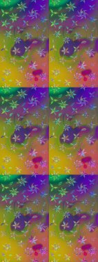 Yeşil ve kahverengi renkte çiçekler olan bir çiçek deseni çiz. Suluboya tarzında yeşil ve kahverengi renkte çiçekler.