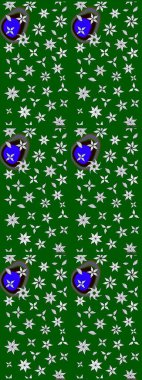 Raster illüstrasyonundaki çiçek desenli çizim. Renkli Yaz Temalı eskiz kalıbı. Düz Çiçek Elementleri Tasarımı. Yeşil ve nötr renkte çiçekler.