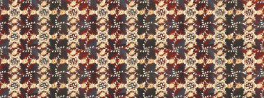 Renkli Bahar Temalı Kusursuz Arkaplan. Kahverengi, gri ve bej renkli çiçekler. Çiçekle kusursuz desen. Düz Çiçek Elementleri Tasarımı.