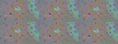 Gri ve bej renkli manzaralı çiçek deseni. Çiçek kompozisyonu, el boyası, hassas şablon. Üst manzara, yumuşak stil. Sevgililer günü ve tebrik kartı konsepti için şık bir davet.