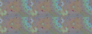 Renkli Bahar Teması eskiz kalıbı. Düz Çiçek Elementleri Tasarımı. Gri ve bej renkli çiçekler. Çiçekle çizim deseni.