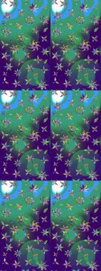 Paket kağıdı için en iyisi. Mavi ve yeşil lale çiçekli Raster eskiz deseni. Doğal kozmetik ürünleri, parfüm, çiçekçi dükkanı için bahar ihalesi tasarımı. Karşılama ya da düğün geçmişi olarak kullanılabilir.