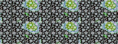 Renkli Bahar Teması eskiz kalıbı. Düz Çiçek Elementleri Tasarımı. Gri ve nötr renkte çiçekler. Raster illüstrasyonunda çiçek deseni çizimi.