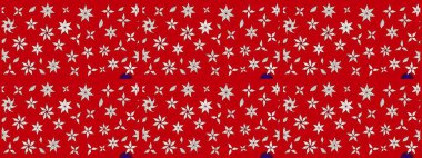 Modern çiçek arkaplanı. Halk tarzı. Kırmızı ve nötr renklerde yapraklar ve parlak renkli çiçeklerle muhteşem bir çiçek deseni. Moda baskıları için zarif bir şablon.