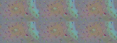 Çiçekli karalama şeklinde Raster çiçek deseni. Nazikçe, güzel çiçek arkaplanı. Gri ve bej renkli çiçekler.