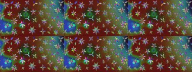 Renkli kahverengi ve yeşil çizim deseni. Doodle tarzı. Elle çizilmiş sonbahar çiçeği deseni. Kahverengi ve yeşil renkli çiçekler. Tekstil ve kapak tasarımı için mükemmel.