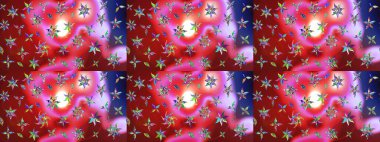 Kırmızı ve pembe renkte çiçeklerle çizilmiş çiçek deseni. Suluboya tarzında kırmızı ve pembe renkte çiçekler.