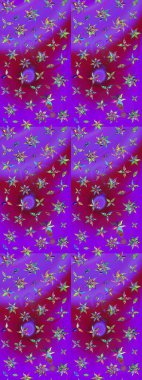 Raster illüstrasyonundaki çiçek desenli çizim. Düz Çiçek Elementleri Tasarımı. Renkli Bahar Teması eskiz kalıbı. Süslü kumaş deseni.