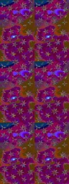 Organik elementler. Suluboya etkisi. Raster deseni. Botanik çizim deseni.