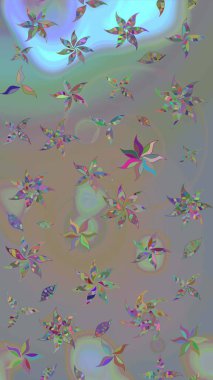 Organik motif arka planı. Raster illüstrasyonu. Çizim kalıbı. Ultraviyole kumaş deseni.