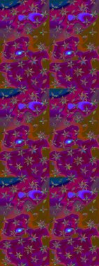 Organik elementler. Suluboya etkisi. Raster deseni. Botanik çizim deseni.