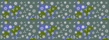 Modaya uygun kumaş deseni. Düz Çiçek Elementleri Tasarımı. Renkli Yaz Temalı eskiz kalıbı. Sevimli çiçek raster deseni.