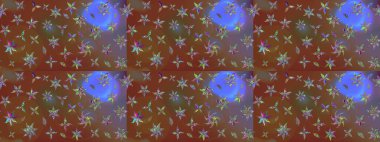 Raster illüstrasyonundaki çiçek desenli çizim. Çiçekler suluboya tarzında kahverengi ve nötr renklerde.