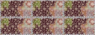 Çiçeksiz desenlerin resmi. Vadinin çiçekleri kahverengi renklerde.