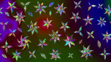 Güzel kumaş deseni. Raster suluboya çiçek deseni, narin çiçekler, kahverengi ve yeşil çiçekler, tebrik kartı şablonu..