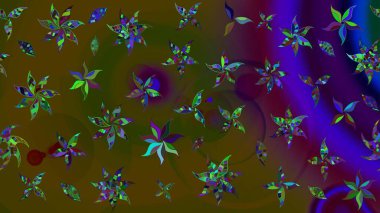 Moda baskıları için zarif bir şablon. Küçük çiçekte güzel bir desen. Çiçekli bahar çiçekleri. Robot resim. Küçük renkli çiçekler. Motley illüstrasyonu.