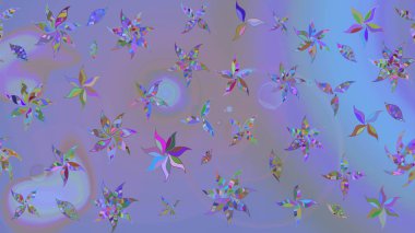 Raster Illustrasyon 'daki Çiçek Deseni' nin son moda çizimi. Renkli Yaz Temalı eskiz kalıbı. Güzel kumaş deseni. Düz Çiçek Elementleri Tasarımı.