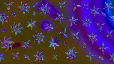 Renkli Bahar Teması eskiz kalıbı. Asya tekstil tarzında. Düz Çiçek Elementleri Tasarımı. Güzel kumaş deseni. Çiçek desenli çizim. Raster illüstrasyonu.