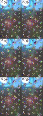 Of doodle elements. Hand drawn Raster illustration. Sketch flower pattern can be used for wallpaper, website background, wrapping paper, invitation, flyer, banner or website.