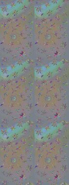 Gri ve bej renkli çiçekler. Çiçekli karalama şeklinde Raster çiçek deseni. Yumuşak, bahar çiçekli arka plan.