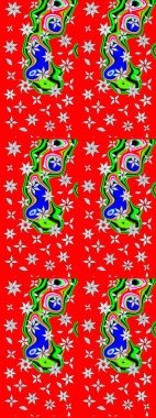 Renkli Yaz Temalı eskiz kalıbı. Düz Çiçek Elementleri Tasarımı. Kırmızı ve nötr renklerde çiçekler. Raster illüstrasyonunda çiçek deseni çizimi.