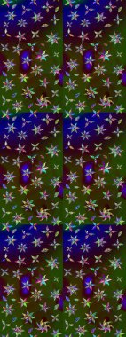 Raster illüstrasyonu. Kahverengi ve yeşil renkli çiçekler. Çizim çiçek deseni duvar kağıdı için kullanılabilir.