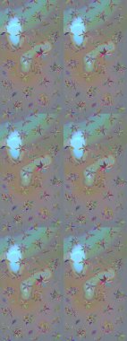 Gri ve nötr renkte çiçekler. Çizim çiçek deseni duvar kâğıdı olarak kullanılabilir. Raster illüstrasyonu.