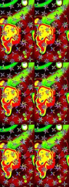 Küçük çiçekteki sevimli çiçek deseni. Robot resim. Raster illüstrasyonu.