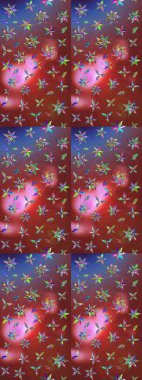 Raster illüstrasyonu. Kahverengi ve kırmızı renkte çiçekler. Tropikal çizim çiçek deseni.