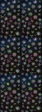 Düz Çiçek Elementleri Tasarımı. Raster illüstrasyonundaki çiçek desenli çizim. Renkli Bahar Teması eskiz kalıbı. Süslü kumaş deseni.