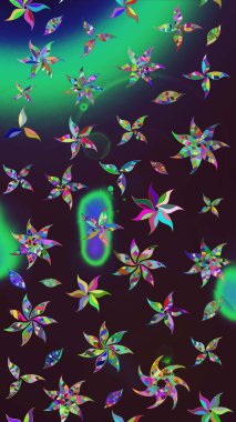 Düz Çiçek Elementleri Tasarımı. Çocuk stili. Çiçekli eskiz arkaplanı. Renkli Bahar Teması çizim şablonu.