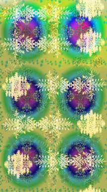 Yeni yıl kar tanesi. Düz kar karalama ikonları, kar taneleri silueti yeşil, mavi ve nötr renkler noel afişi için, kartlar. Güzel soyut kar tanesi raster tasarımı..